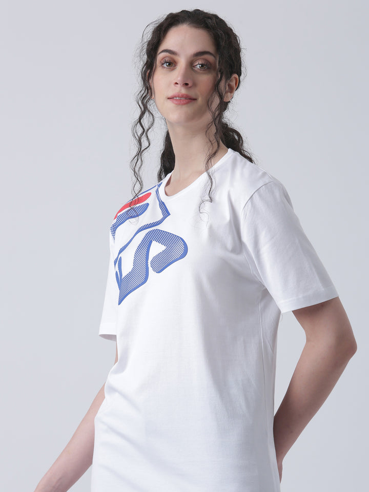 Fila Unisex White T-Shirt Relaxed Fit