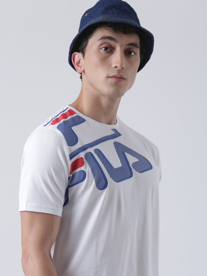 Fila Unisex White T-Shirt Relaxed Fit