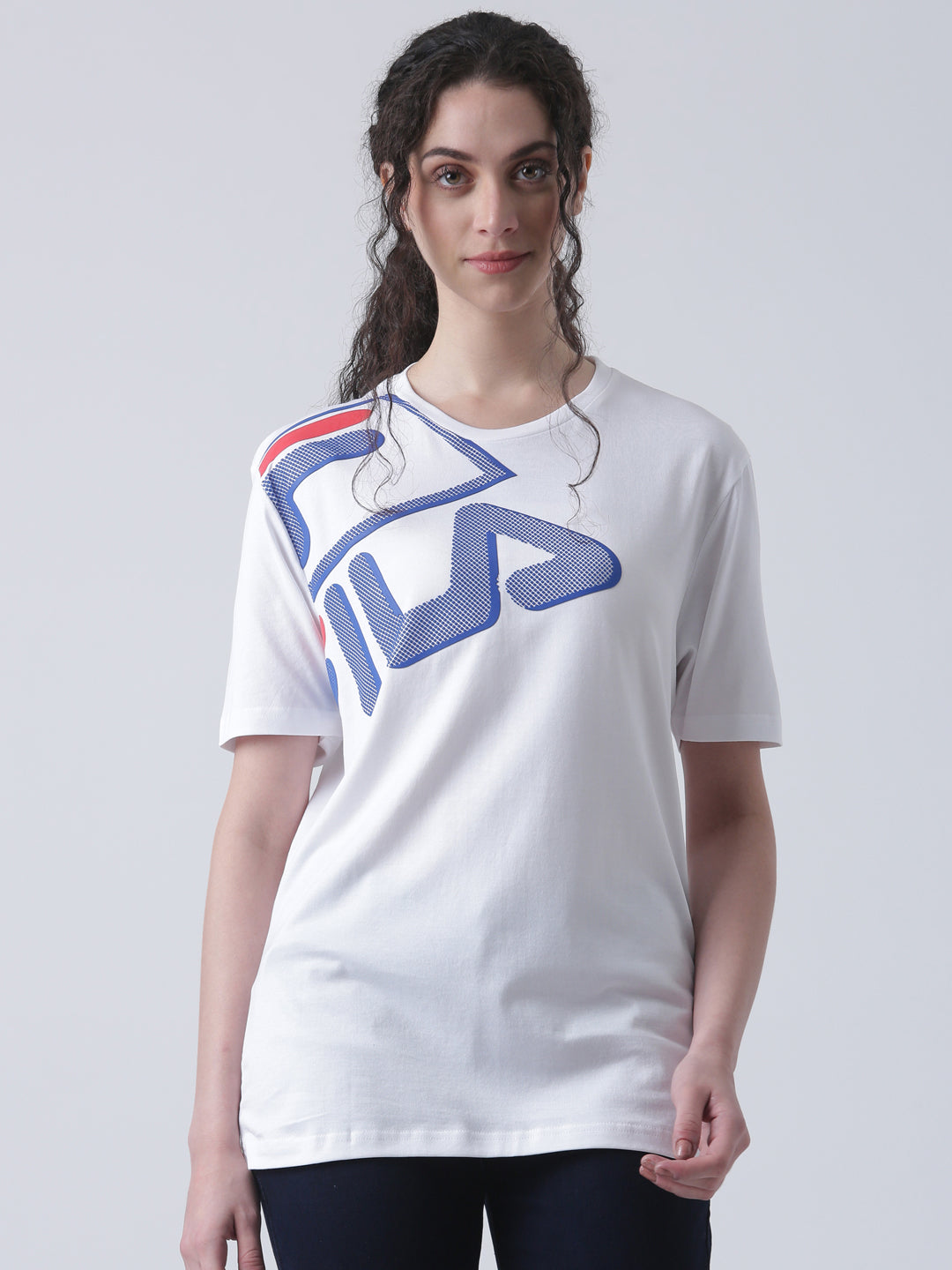 Fila Unisex White T-Shirt Relaxed Fit