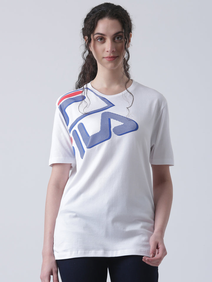 Fila Unisex White T-Shirt Relaxed Fit