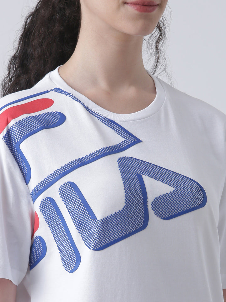 Fila Unisex White T-Shirt Relaxed Fit