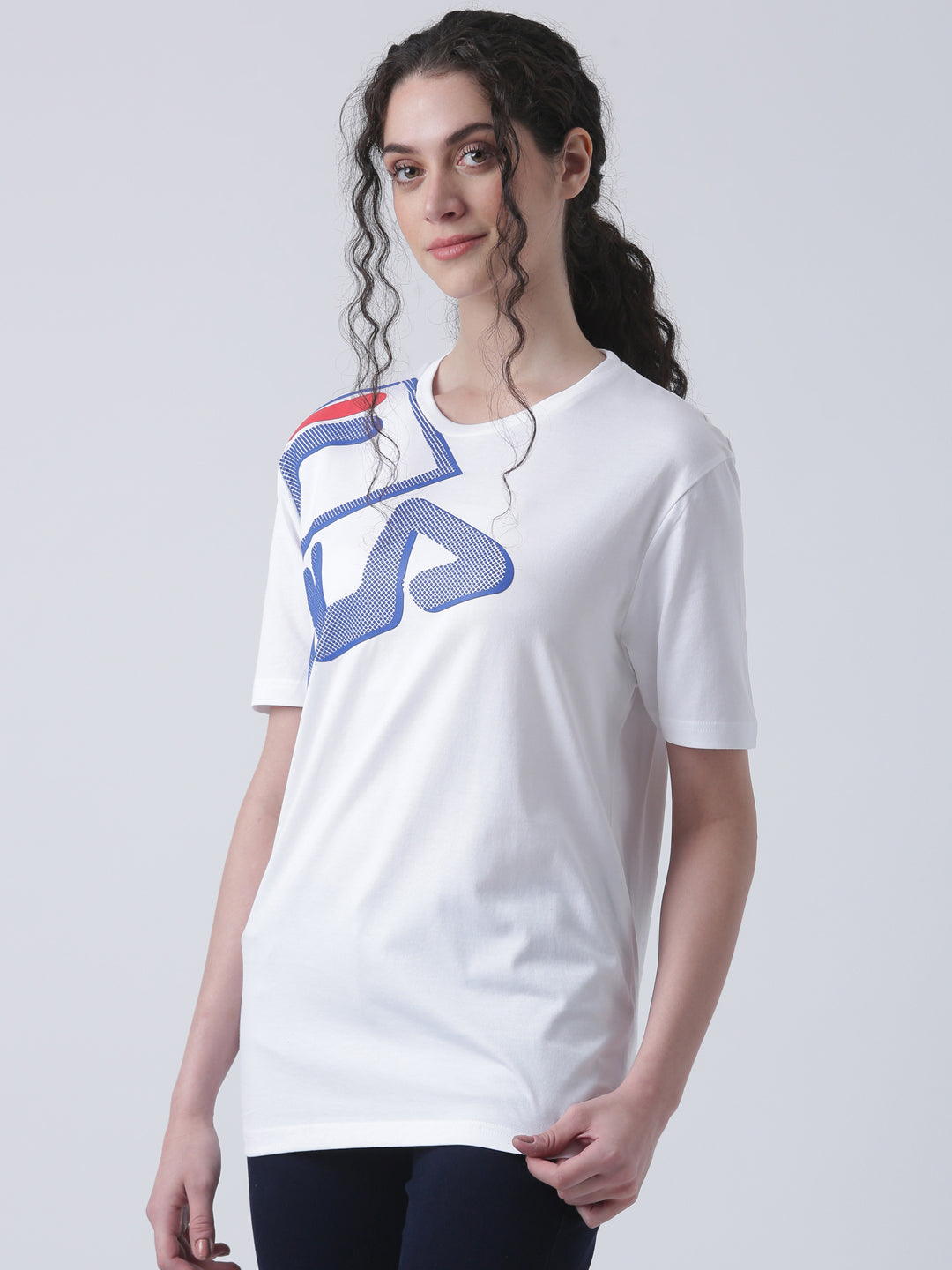 Fila Unisex White T-Shirt Relaxed Fit