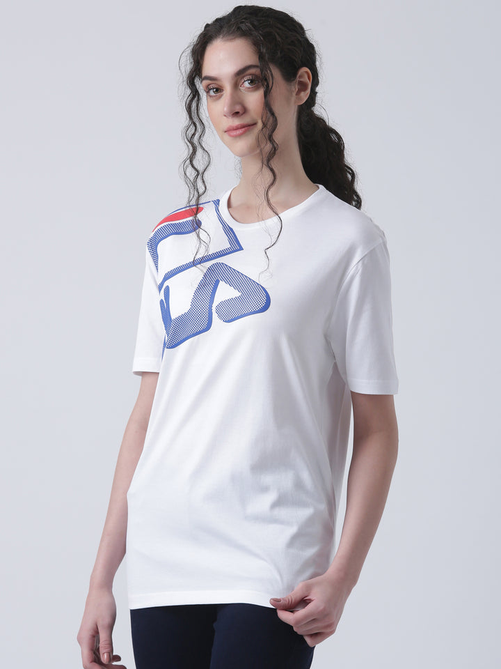 Fila Unisex White T-Shirt Relaxed Fit