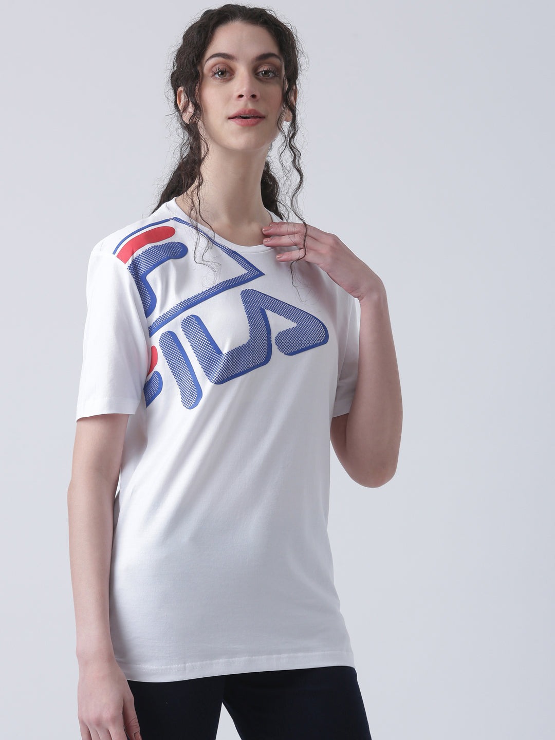 Fila Unisex White T-Shirt Relaxed Fit