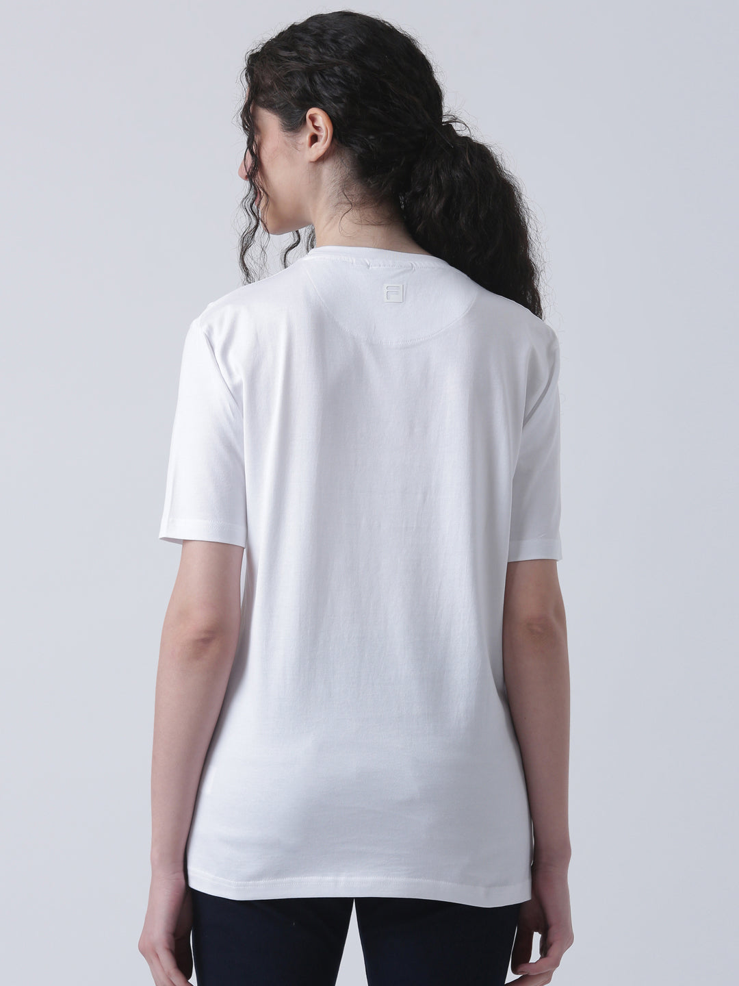 Fila Unisex White T-Shirt Relaxed Fit