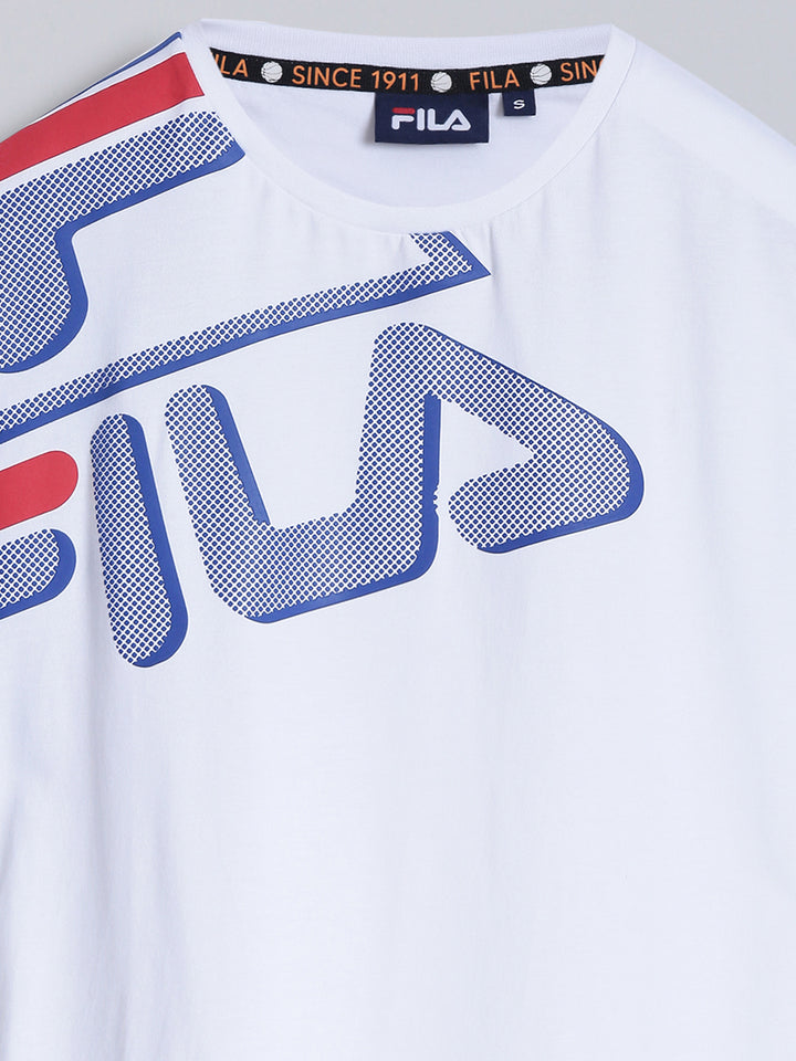 Fila Unisex White T-Shirt Relaxed Fit