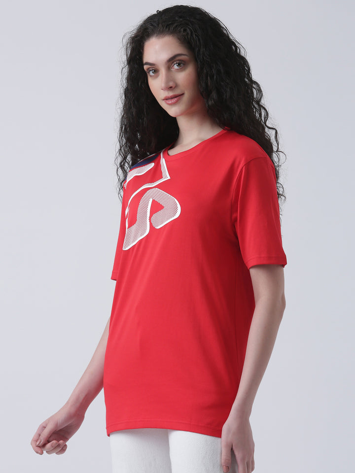 Fila Unisex Red T-Shirt Relaxed Fit