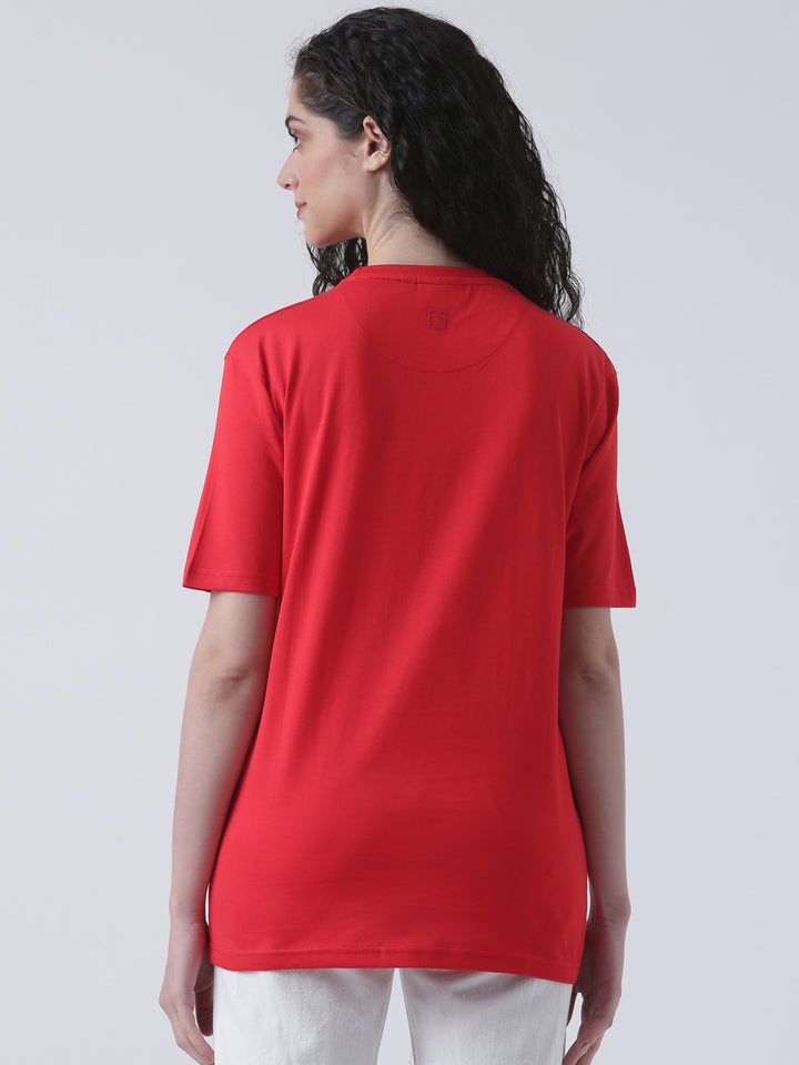 Fila Unisex Red T-Shirt Relaxed Fit