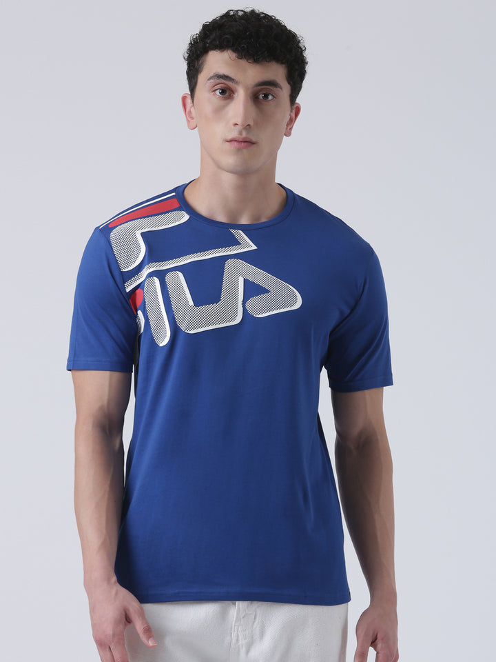 Fila Unisex Monaco Blue T-Shirt Relaxed Fit