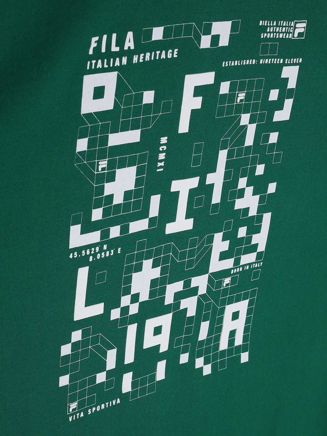 Fila Unisex Green T-Shirt Comfort Fit