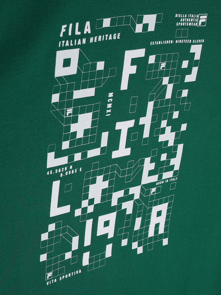 Fila Unisex Green T-Shirt Comfort Fit