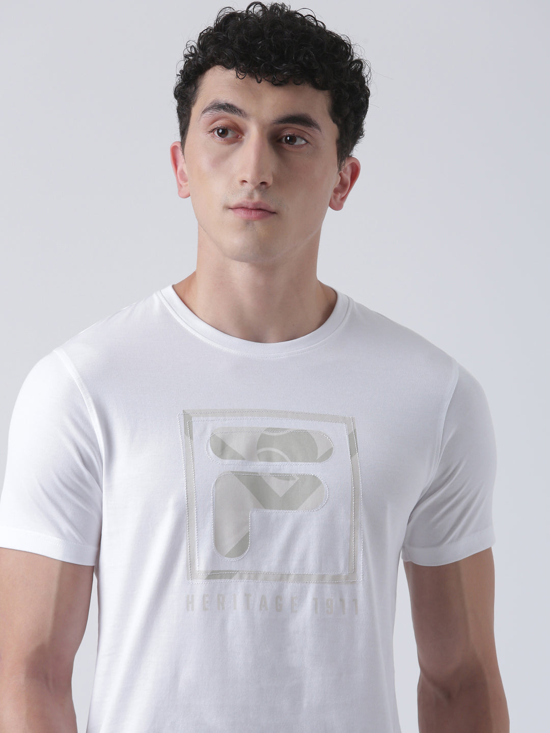 Fila Men White T-Shirt Slim Fit