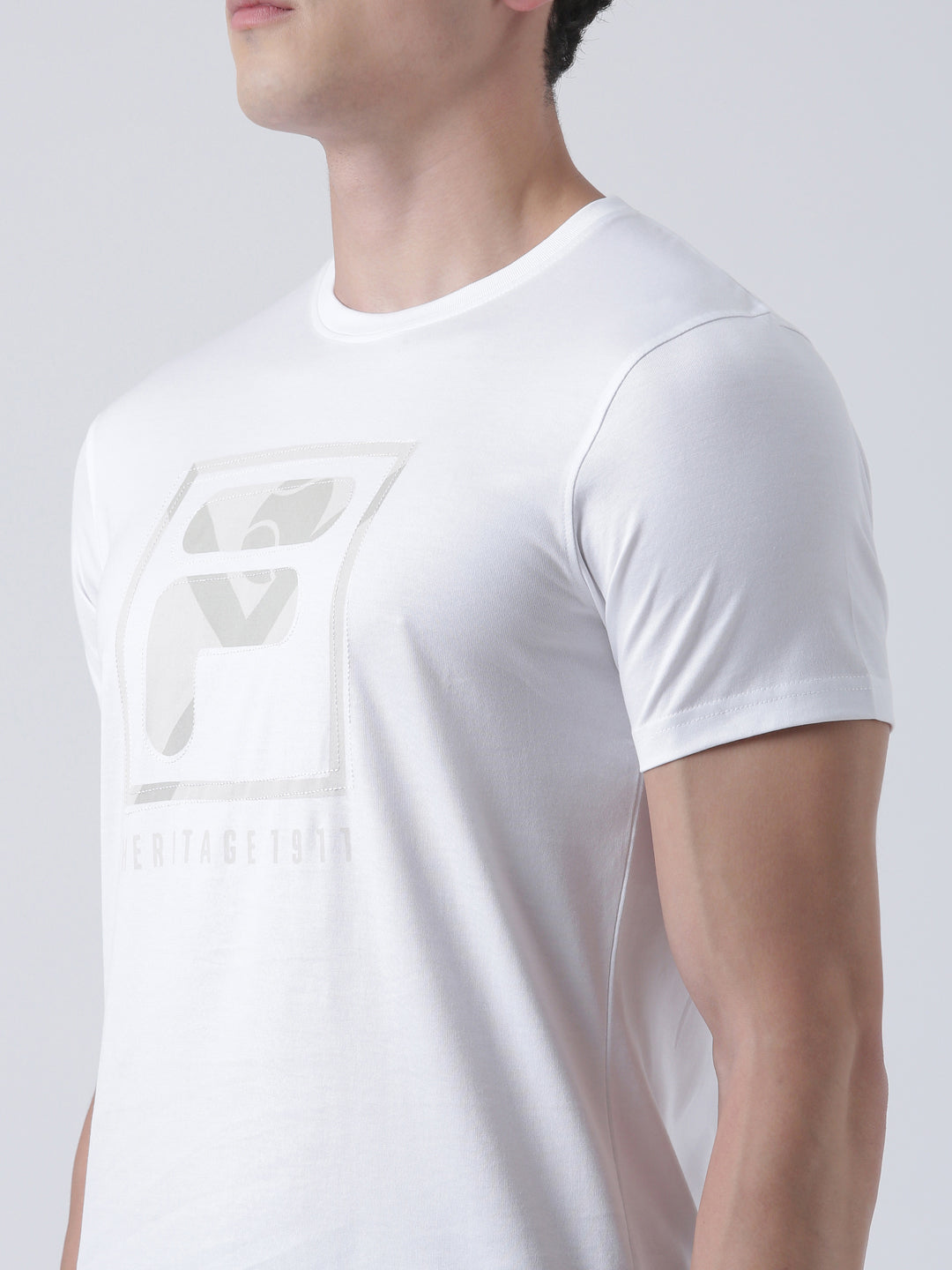 Fila Men White T-Shirt Slim Fit