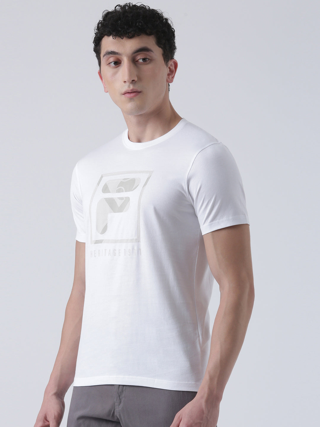 Fila Men White T-Shirt Slim Fit