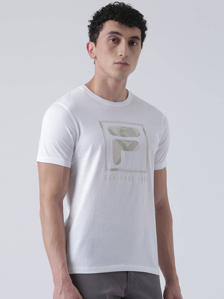 Fila Men White T-Shirt Slim Fit