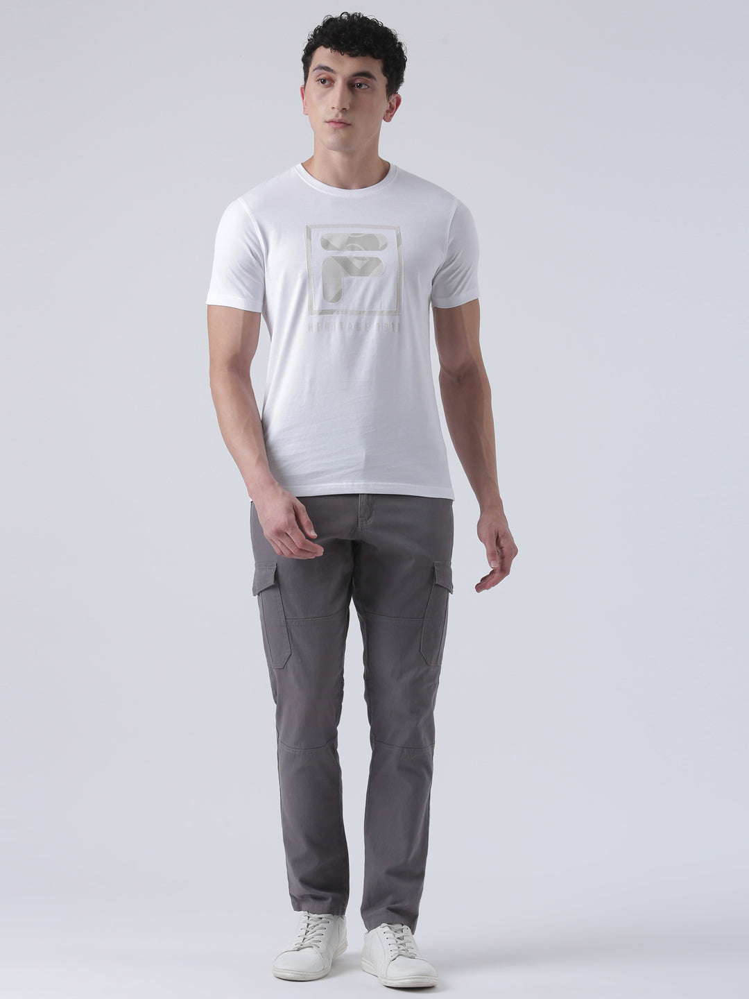 Fila Men White T-Shirt Slim Fit
