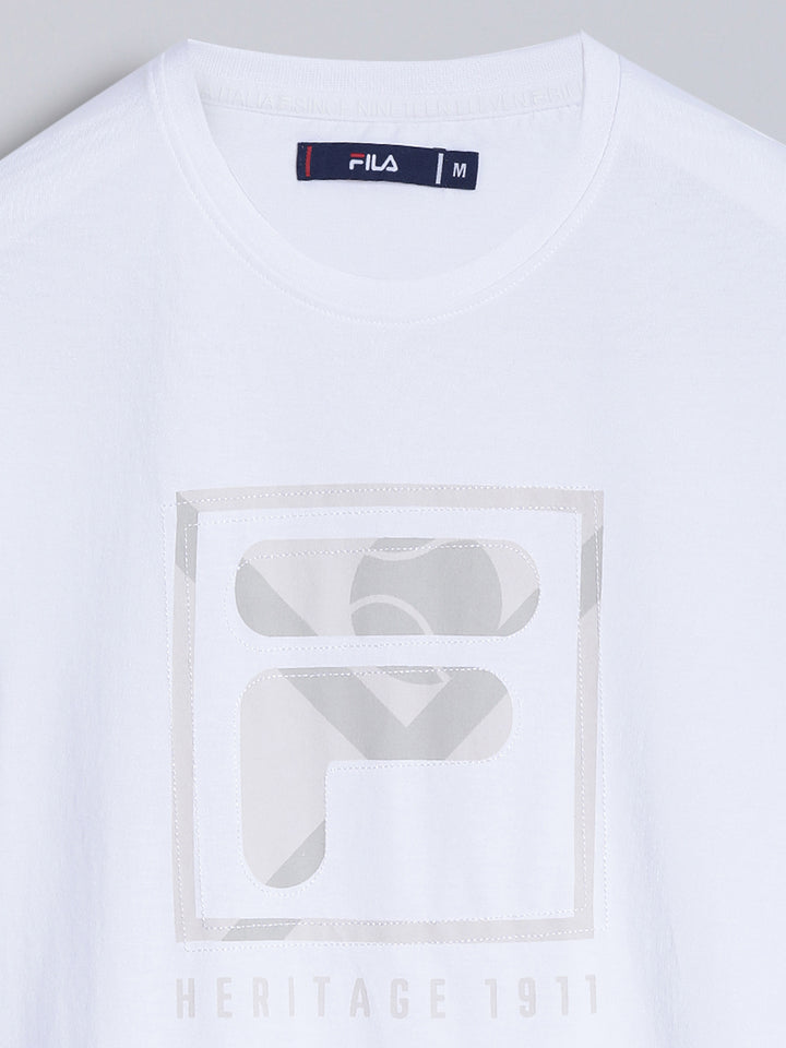Fila Men White T-Shirt Slim Fit