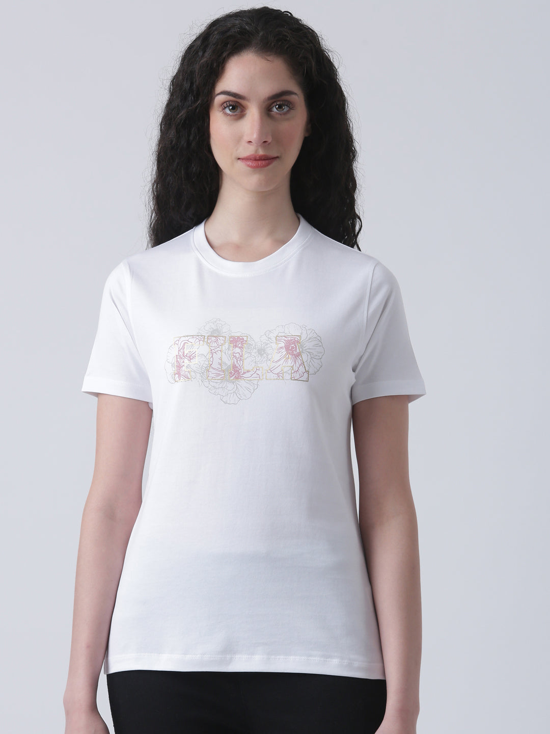 Fila Women White T-Shirt Relaxed Fit