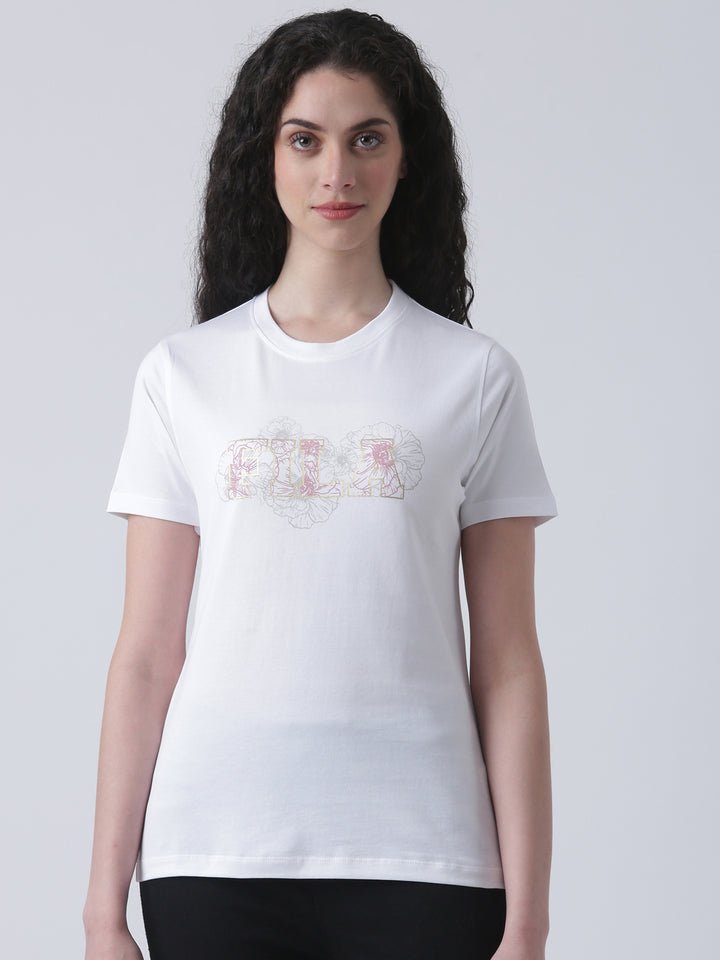 Fila Women White T-Shirt Relaxed Fit