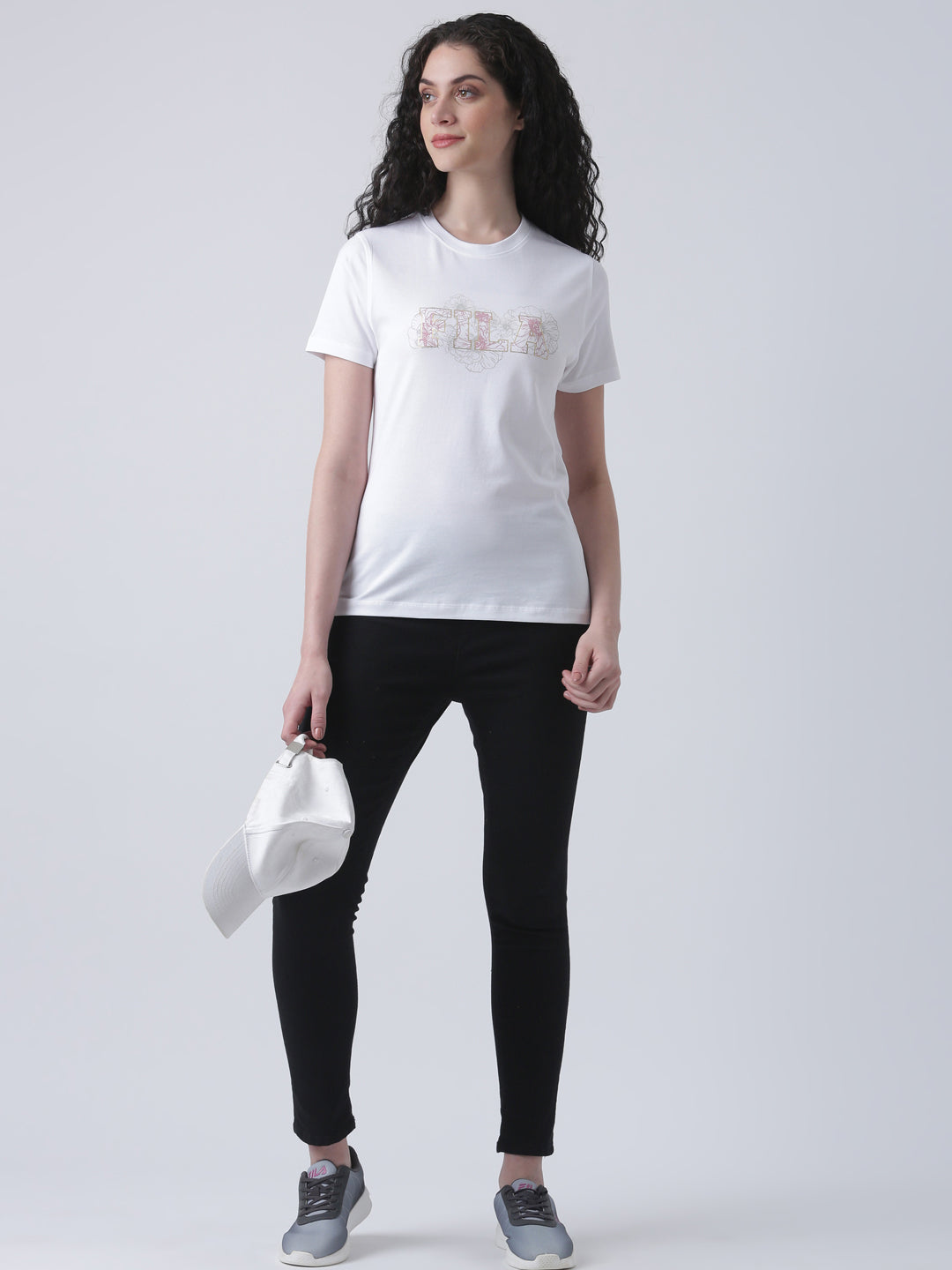 Fila Women White T-Shirt Relaxed Fit
