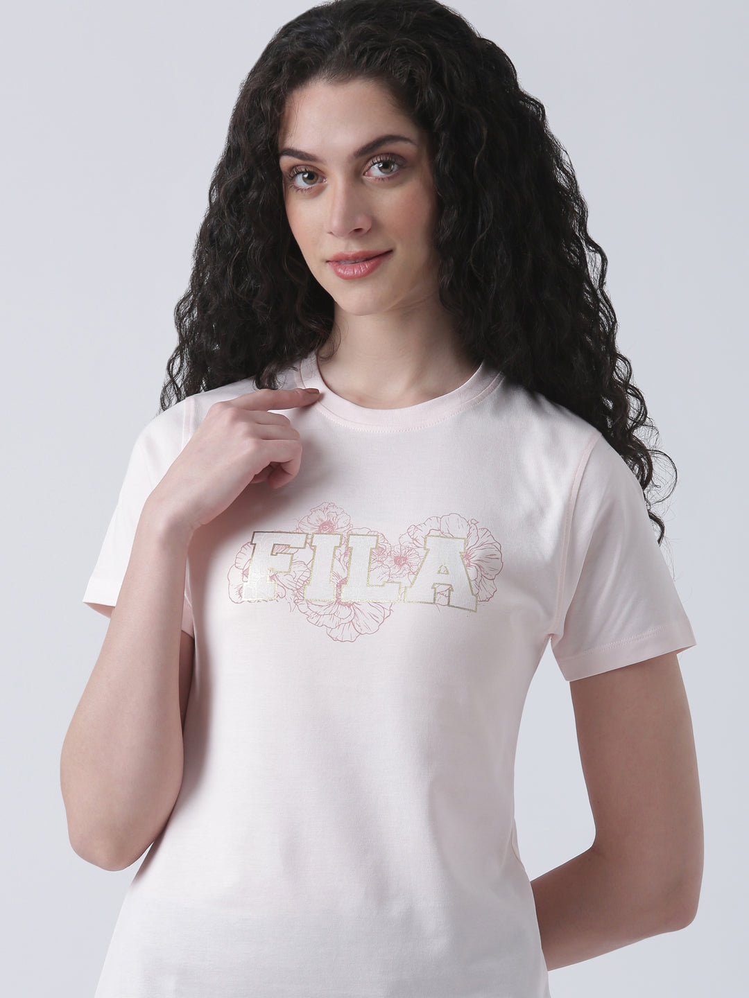 Fila Women White T-Shirt Relaxed Fit