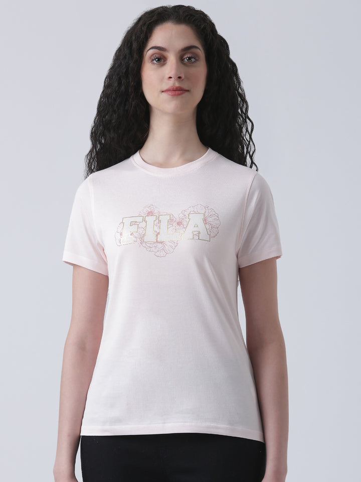 Fila Women Pink Sorbet T-Shirt Relaxed Fit