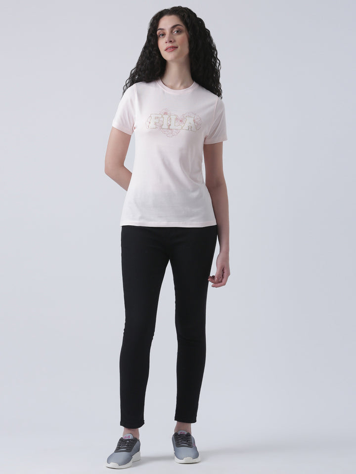 Fila Women Pink Sorbet T-Shirt Relaxed Fit