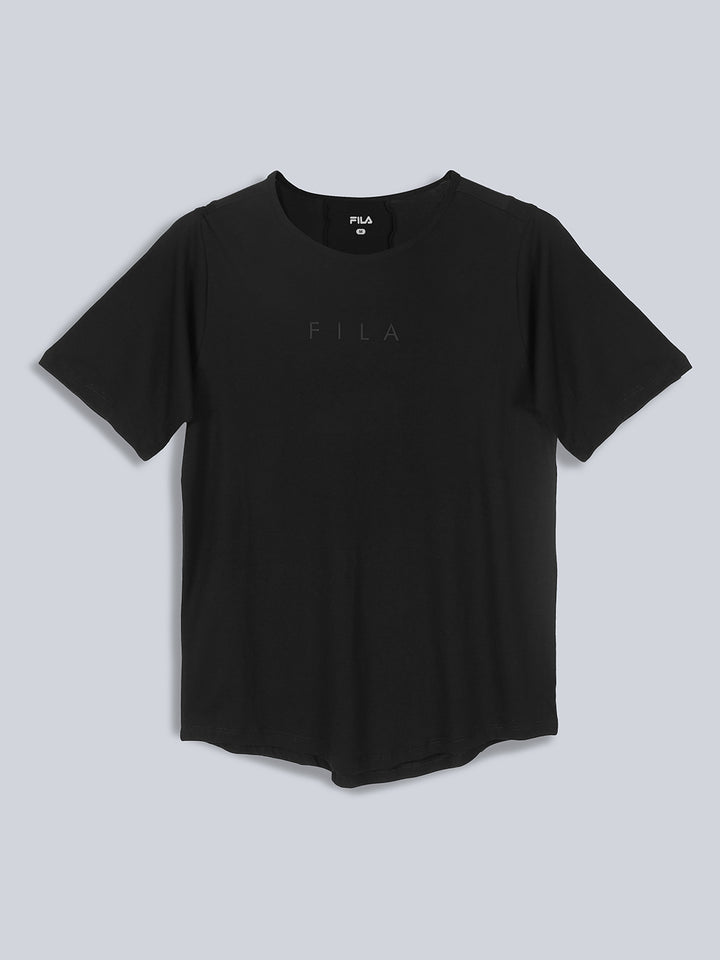 Fila Women Black Top & T-Shirt Loose Fit