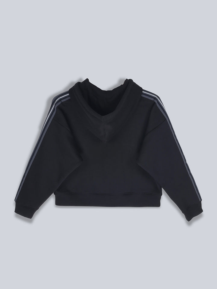 Fila Women Black Jacket Boxy Loose Fit