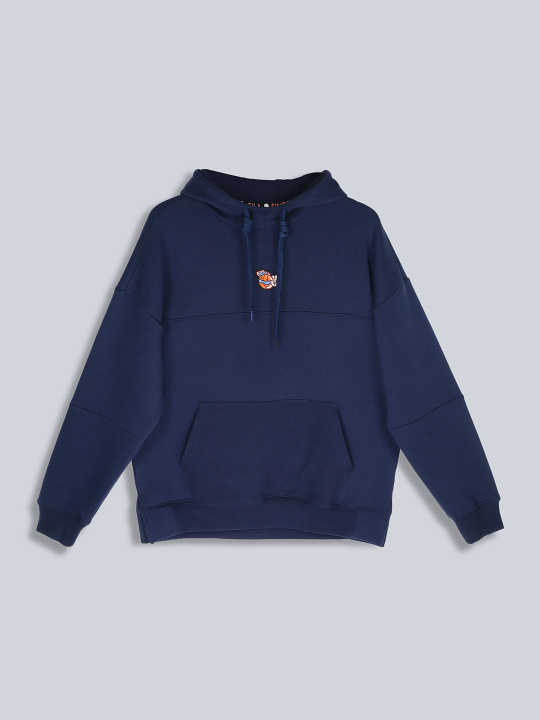 Fila Unisex Navy Blue Hoodie Loose Fit