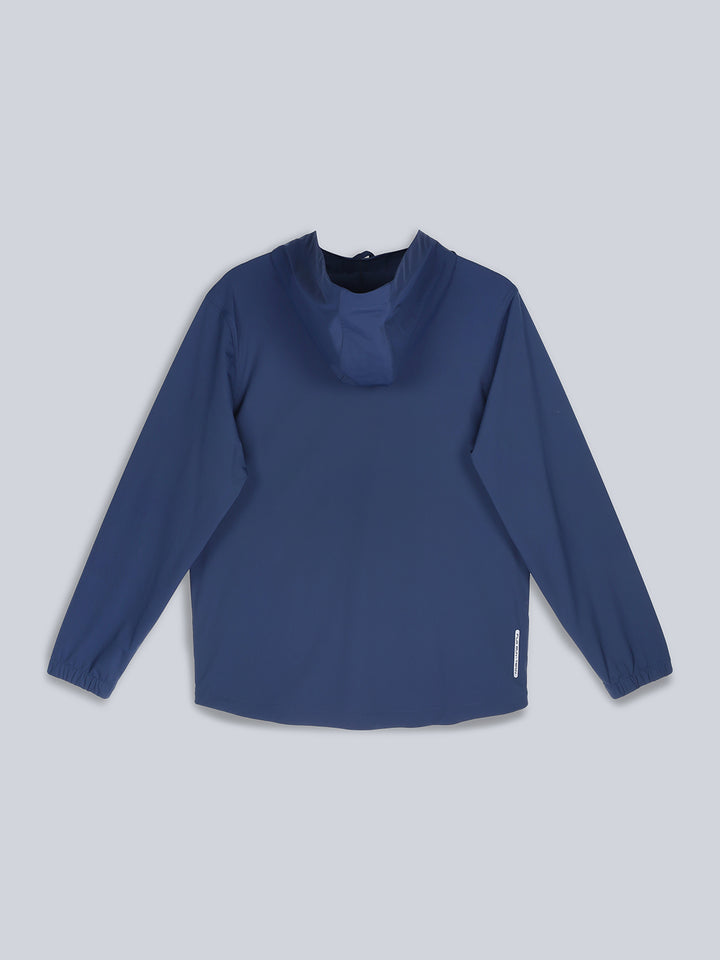 Men Navy Blue Hoodie Regular Fit