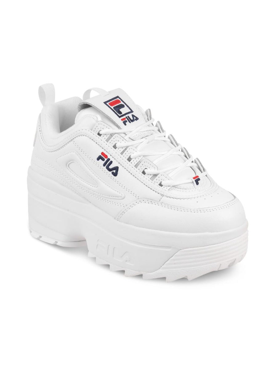 Fila Womens Disruptor II Wedge White Sneakers