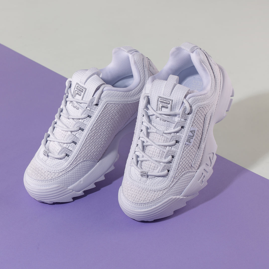 Fila Women White Disruptor 2 Woven Shoes