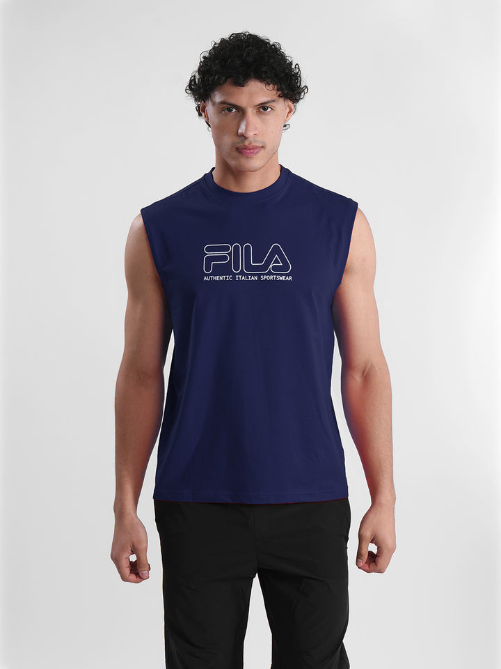 Fila Mens Navy Andres Sleeve Less Tank