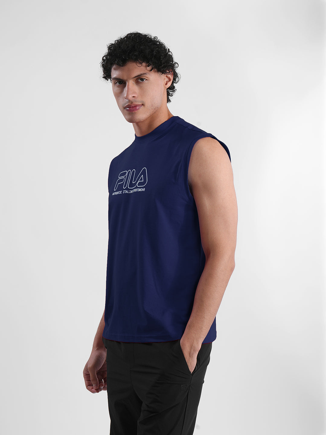 Fila Mens Navy Andres Sleeve Less Tank