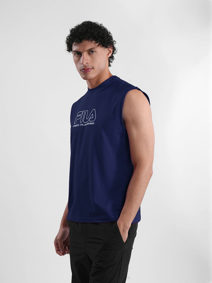 Fila Mens Navy Andres Sleeve Less Tank