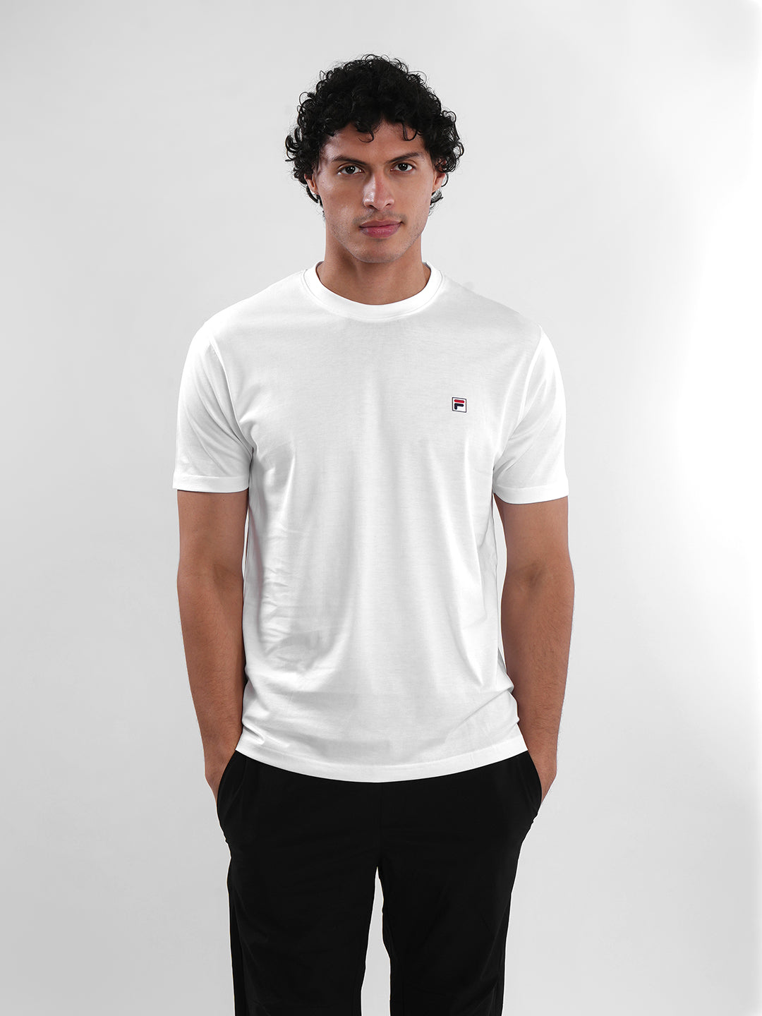 Fila White Cotton Men T-Shirt