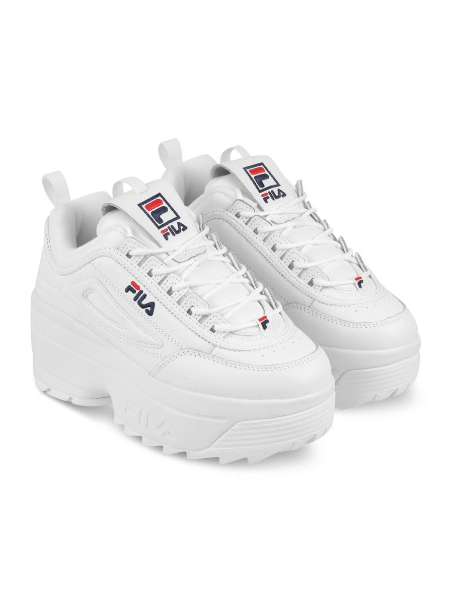 Fila Womens Disruptor II Wedge White Sneakers
