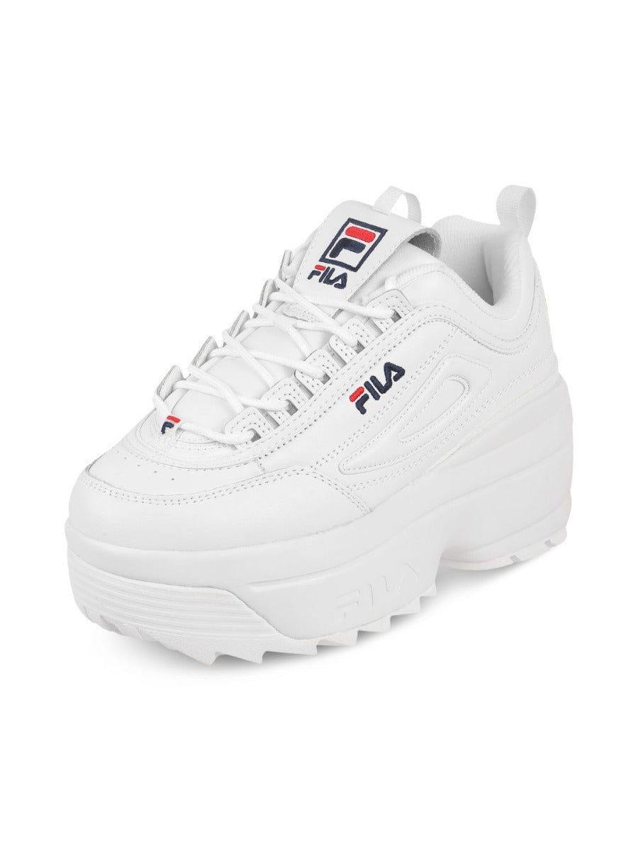 Fila Womens Disruptor II Wedge White Sneakers