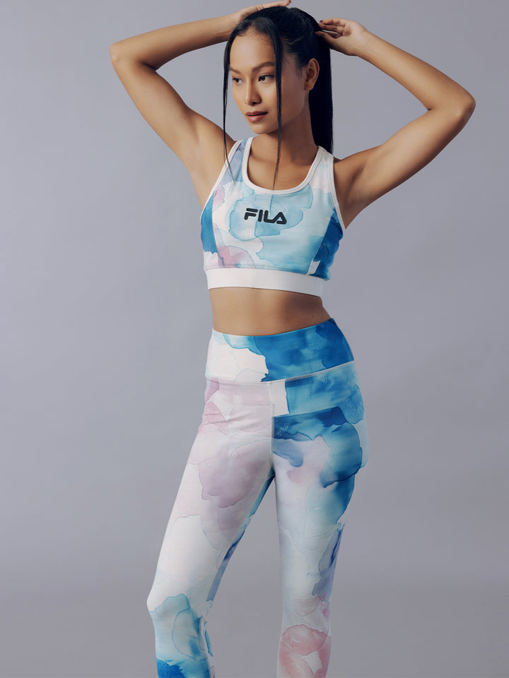 Fila Women Off White Lana Aop Sports Bra