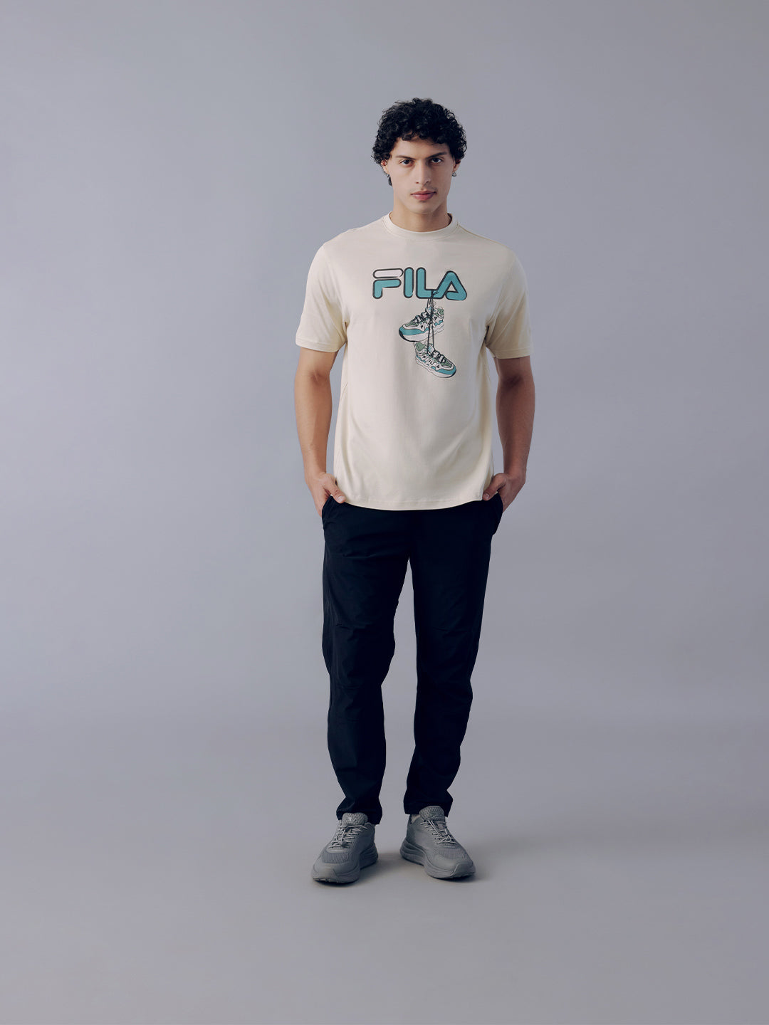 Fila Men Beige High T-Shirt