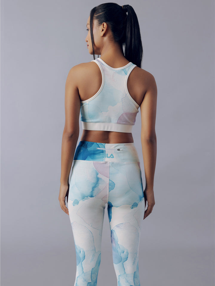 Fila Women Off White Lana Aop Sports Bra