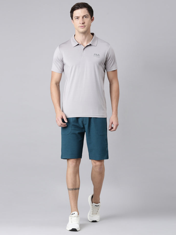 Men Grey Polo Collar T-Shirts Regular Fit