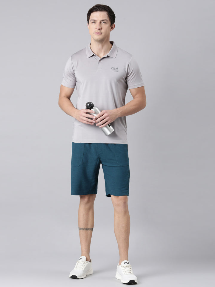 Men Grey Polo Collar T-Shirts Regular Fit