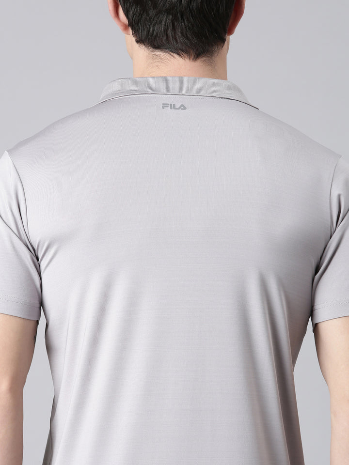 Men Grey Polo Collar T-Shirts Regular Fit