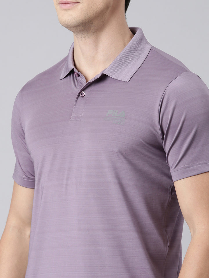 Fila Men Purple Polo Collar T-Shirts Regular Fit