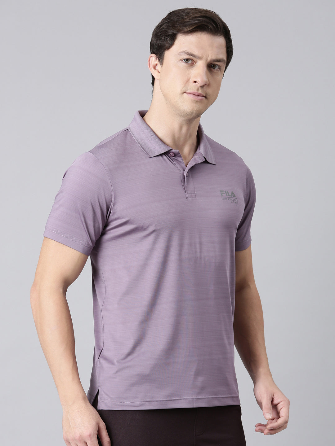 Fila Men Purple Polo Collar T-Shirts Regular Fit