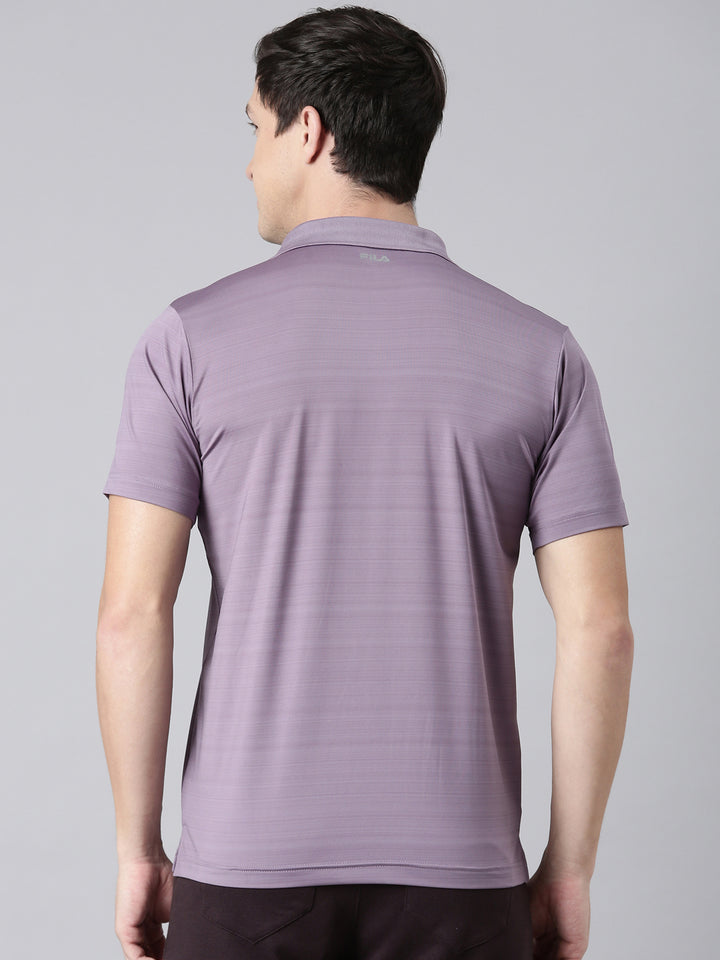 Fila Men Purple Polo Collar T-Shirts Regular Fit