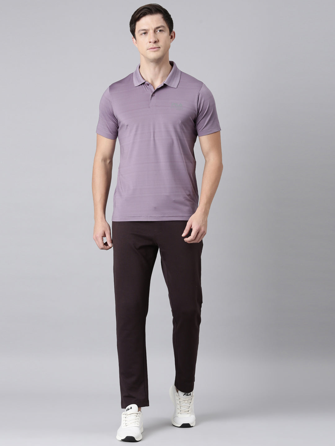 Fila Men Purple Polo Collar T-Shirts Regular Fit
