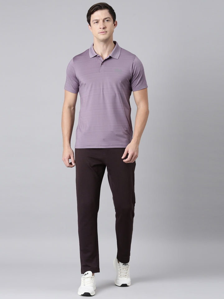 Fila Men Purple Polo Collar T-Shirts Regular Fit